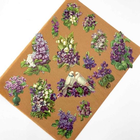 Beautiful Violets Loose Flowers Paper Scrap Pack